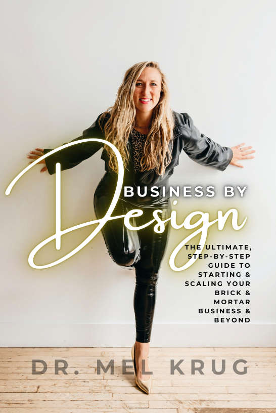 Business by Design book cover by Dr. Mel Krug — build a business that honors your energy