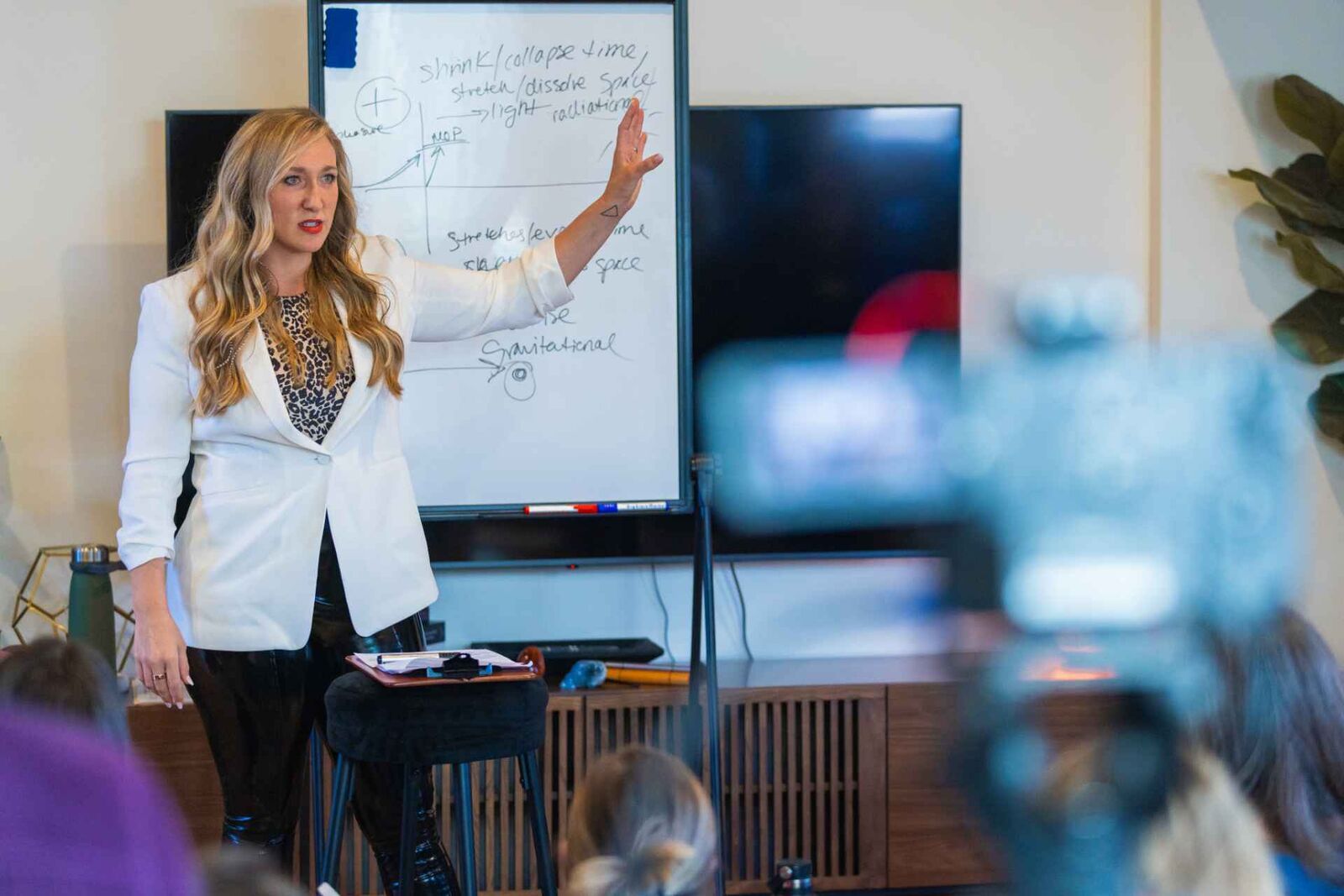 Dr. Mel Krug teaching the INSPIRE Method on the whiteboard